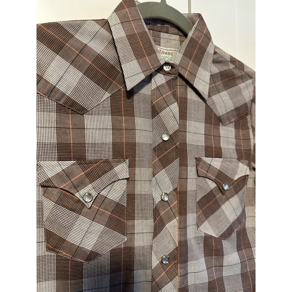 140. Vintage H Bar C Ranchwear top; plaid; Size Small